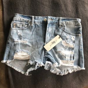 *NWT* Dry Goods Light Denim Distressed Shorts